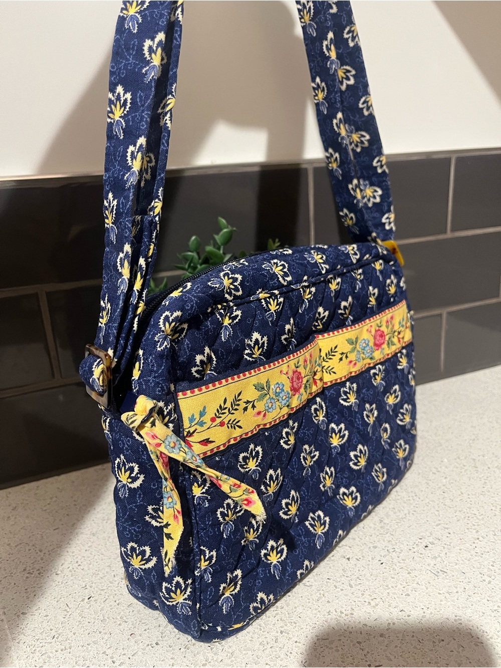 Vera Bradley Quilted Floral Denim Shoulder Bag Purse Vintage Y2K - Picture 8 of 16